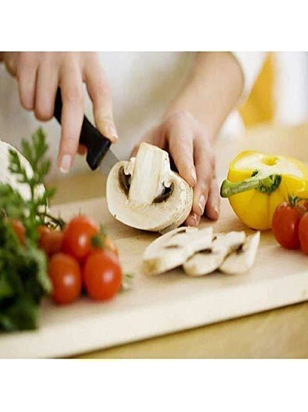 Wooden Chopping Board with Knife Set and Scissor, 6 Piece Stainless Steel Kitchen Knife Knives Set with Knife Scissor G398-2