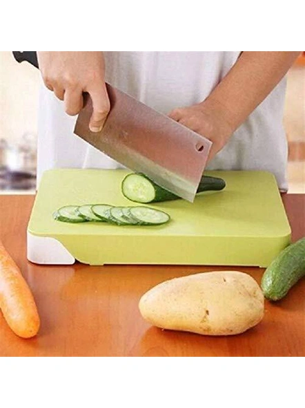Wooden Chopping Board with Knife Set and Scissor, 6 Piece Stainless Steel Kitchen Knife Knives Set with Knife Scissor G398-3