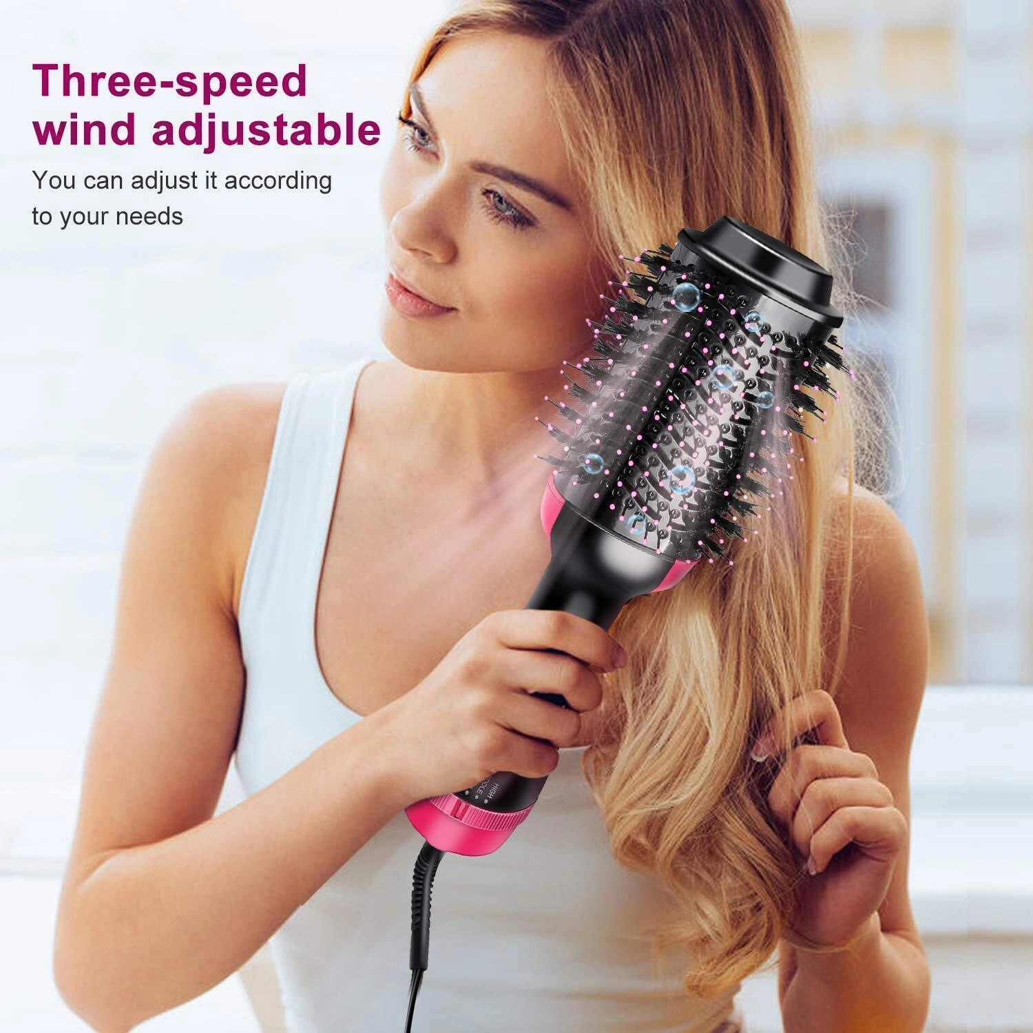 Hair dryer and curler in clearance one