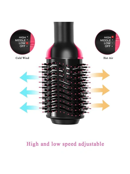Portable One Step Salon Electric Blow Hair Curler Dryer and Styler Oval Comb Hot Air Brush Straightener Volumizer with Ionic Technology for Women(ONE STEP HAIR STRAIGHTNER) G402-2