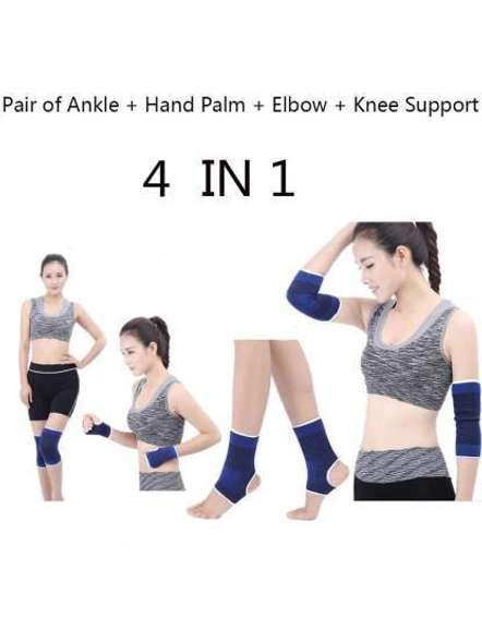 Combo of knee Palm, Elbow &amp; Ankle Support (Multicolor) G406-3
