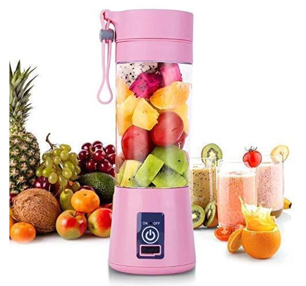 Portable Blender,Personal Blender with USB Rechargeable Mini Fruit Juice Mixer, Mini Blender Travel with 13oz Bottles-Green