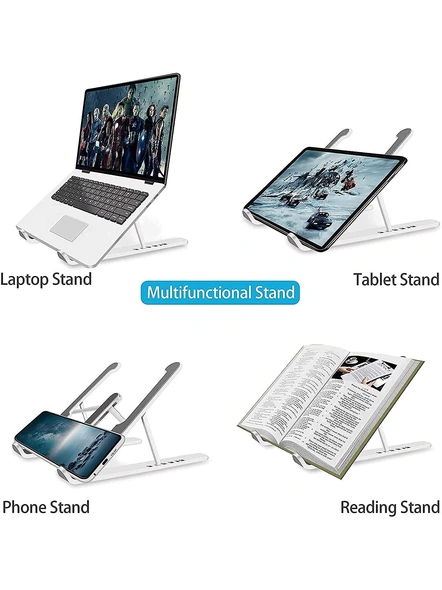 Tablet Stand ABS Fiber Laptop Riser Holder, Foldable Laptop Stand with 6 Stage Height Adjustment G456-4