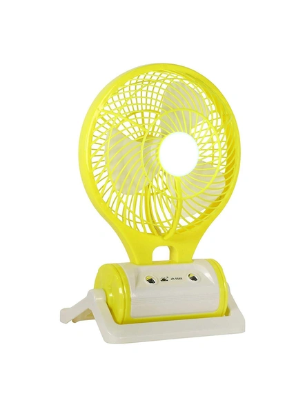 Mini Portable USB Rechargeable 2 Speed Table Tower Desk Fan With In Built LED Light (Colors May Vary) G461-1