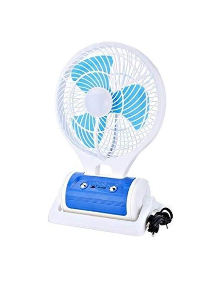 Mini Portable USB Rechargeable 2 Speed Table Tower Desk Fan With In Built LED Light (Colors May Vary) G461-4