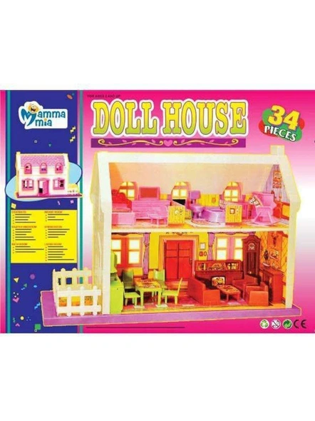 Dollhouses gifts for girls - my little doll house 34pcs [Multi color] G483-1