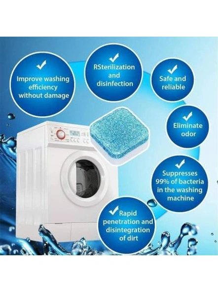 Pack Of 15 Washing Machine Deep Cleaner Effervescent Tablet for All Company’s Front and Top Load Machine, Descaling Powder Tablet for Perfectly Cleaning of Tub &amp; Drum Stain Remover Washer G486-3