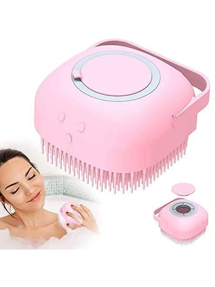 Silicone Hair Scalp Massage &amp; Bathing Brush For Cleaning Body Silicon Wash Scrubber Cleaner Massager For Shampoo Soap Softener Skin Care Brushes For Shower Bathroom Women and Children (Multicolour) G491-G491