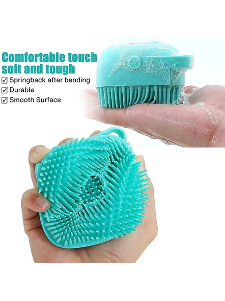 Silicone Hair Scalp Massage &amp; Bathing Brush For Cleaning Body Silicon Wash Scrubber Cleaner Massager For Shampoo Soap Softener Skin Care Brushes For Shower Bathroom Women and Children (Multicolour) G491-2