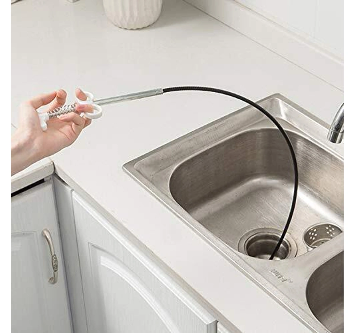 METAL WIRE BRUSH HAND KITCHEN SINK CLEANING HOOK SEWER DREDGING