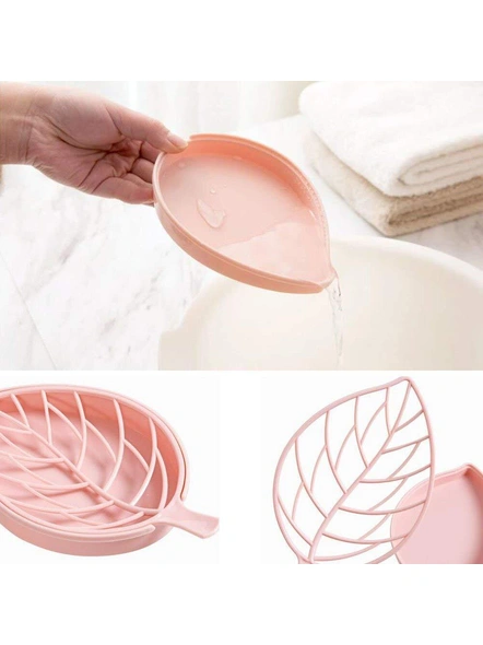 Silicone Bath Body Brush Shower Belt With Leaf soap Stand Dish (Multi Color) G249-3