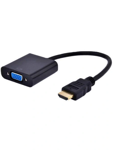 HDMI Male to VGA Female Video Converter Adapter Cable with Audio Cable (Black) G520-G520