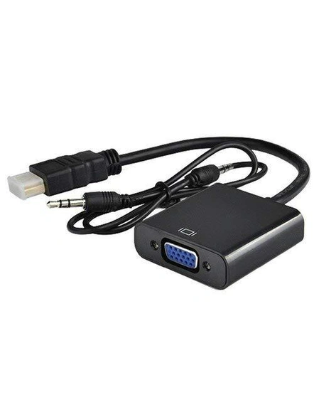 HDMI Male to VGA Female Video Converter Adapter Cable with Audio Cable (Black) G520-1
