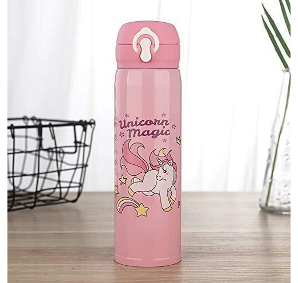 1pc Cartoon Unicorn Push-up Lid Plastic Straw Cup