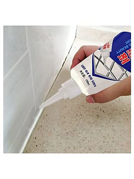 DIY Tiles Gap Filler Agent, Waterproof Grout Sealant Agent For Kitchen, Bathroom, Balcony, Terrace (White Color - 180ml) G146-2