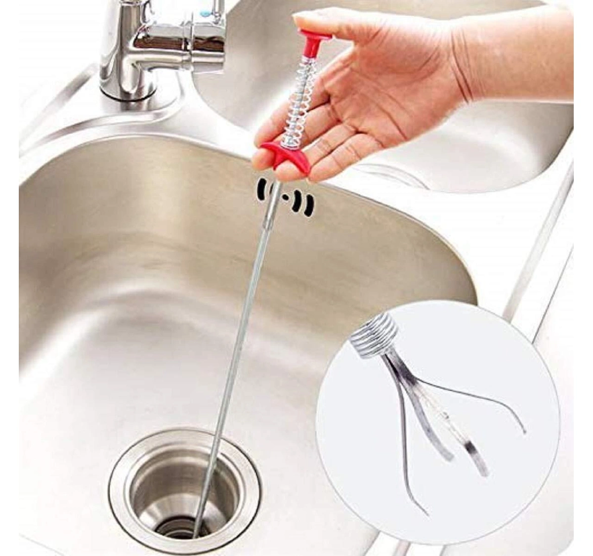 Stainless Steel Drain clog remover（20inch）+ Stainless Steel Drain Hair –  qAp 1980