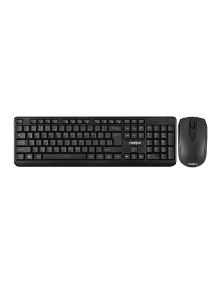 FT-1603 Wireless Keyboard and Optical Wired Mouse Combo | USB Receiver | Black G561-G561