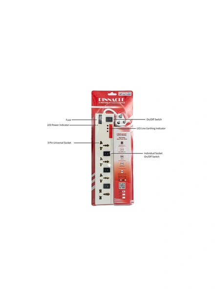 Surge Protector Spike Board with 1.5 m Cord Extension Boards with 4 Sockets Spike Buster for Home, Offices G580-2