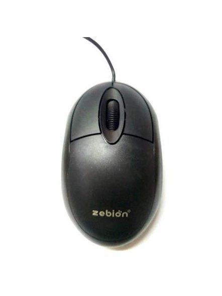 Zebion Elfin Wired Optical Mouse || 1000 DPI Optical Tracking, Ambidextrous PC/Mac/Laptop - Black G590-G590