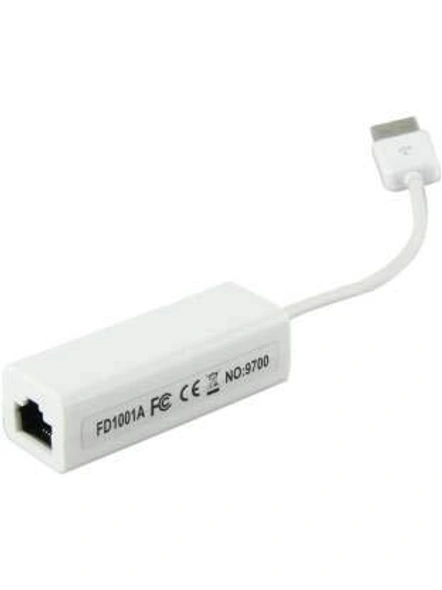 Zebion USB 2.0 to 100 Mbps Ethernet Network Adapter Compatible with MAC &amp; Windows 7 and Above(White Color) G594-1