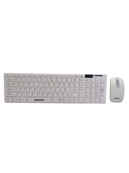 Zebion Ergo Slimfit G1600 Wireless Keyboard Mouse Combo (White) G604-G604