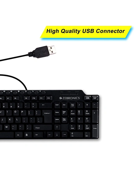Zebronics ZEB-KM2100 Multimedia USB Keyboard Comes with 114 Keys Including 12 Dedicated Multimedia Keys &amp; with Rupee Key G605-2