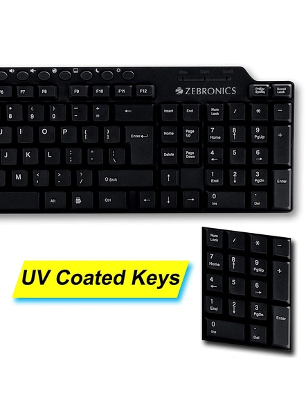 Zebronics ZEB-KM2100 Multimedia USB Keyboard Comes with 114 Keys Including 12 Dedicated Multimedia Keys &amp; with Rupee Key G605-4