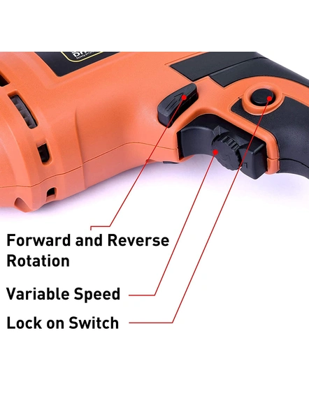 Professional Tool Kit with 13mm (550Watt) Heavy duty Impact Drill Machine, (Orange, 98 pcs set) G619-8