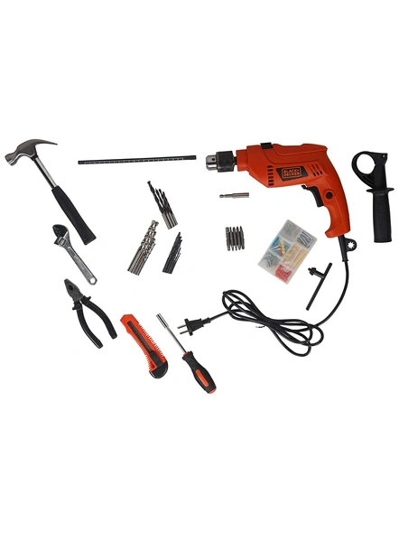 13mm 550Watt Hammer Drill and Hand Tools Kit for Home,DIY and Professional use -100 pc G620-1