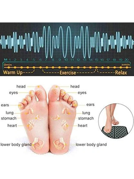 EMS Foot Pad Feet Muscle Stimulator Improve Blood Circulation Relieve Ache Pain Relief Foot Massager With Remote Control (Multicolor) G621-5