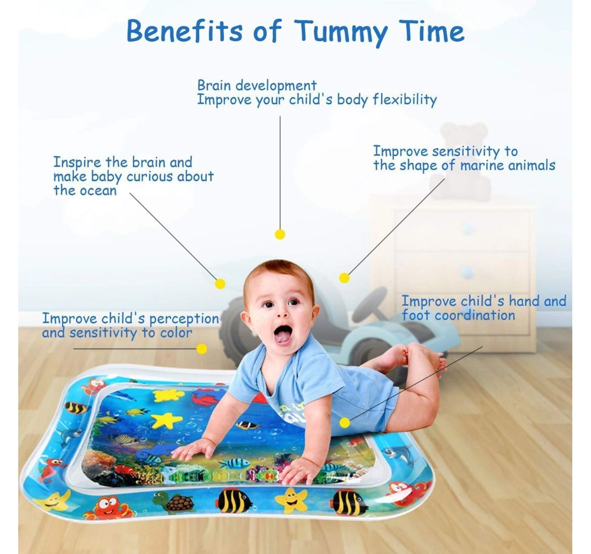 Buy Baby Kids Water Play Mat Toys Baby Slapped Pad Water & Leak Proof Baby  Carpet Inflatable, Fun & Play Centre Indoor and Outdoor Water Play Mat for  Babies Toddlers (3-9 Months)