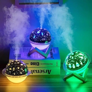 2 in 1 Star Projector Galaxy Lamp Cool Humidifier 3D LED Night Light Humidifiers For Home Colorful Change for Car and Room G1166