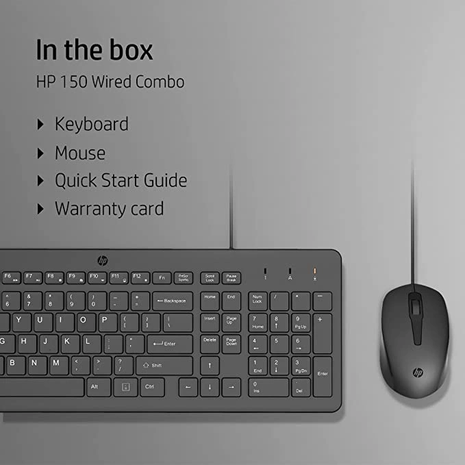 HP Wired Keyboard and Mouse 150 G634-7