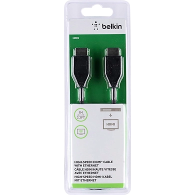 BEL CABLE HDMI 2M W/ETHERNET BLK NCKL-F3Y020bt2M