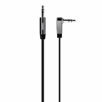 belkin bel cable3.5mm audm/mflatrt angle 4ftblk