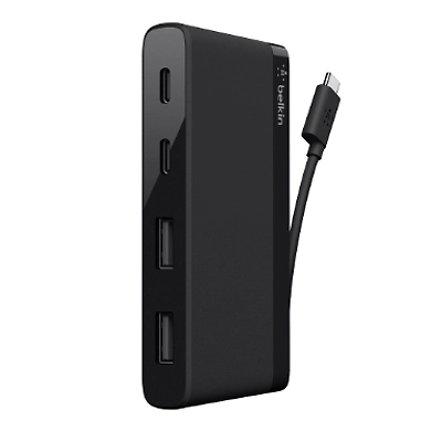 BEL USB-C 4 PORT MINI HUB-F4U090btBLK