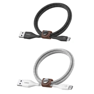 DURATEK PLUS USB-A to USB-C CABLE, STRAP, 10', BLK