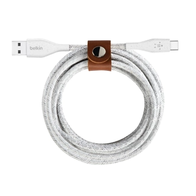 DURATEK PLUS USB-A to USB-C CABLE, STRAP, 4', BLK-F2CU069bt04-BLK