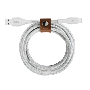 DURATEK PLUS USB-A to USB-C CABLE, STRAP, 4', WHT