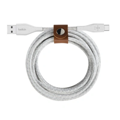 DURATEK PLUS USB-A to USB-C CABLE, STRAP, 4', WHT