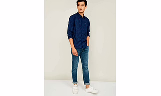 Versatile Wardrobe Staple: Men's Short Sleeve Blue Cotton Shirt