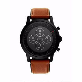 discover elegance and functionality: smart watch with camel leather brown strap