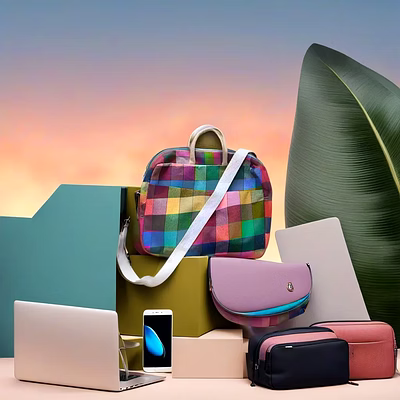 "vibrant multicolored jute cotton laptop bag: stylish and sustainable!"
