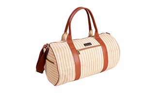 Merchentus India EcoChic Beige JuteLeather Duffle Bag