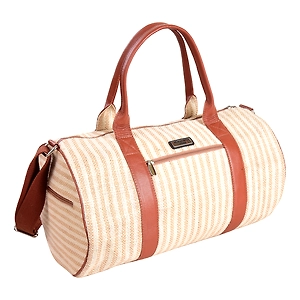 Merchentus India EcoChic Beige JuteLeather Duffle Bag