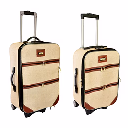 oxford jute trolley bags by merchentus india - combo set of 24" & 20" - eco-friendly travel luggage with zipper pockets