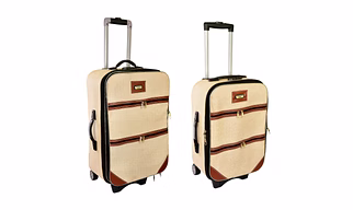 Jute Trolley Bags by Merchentus India - Combo Set of 24" & 20" - Eco-Friendly Travel Luggage with Zipper Pockets