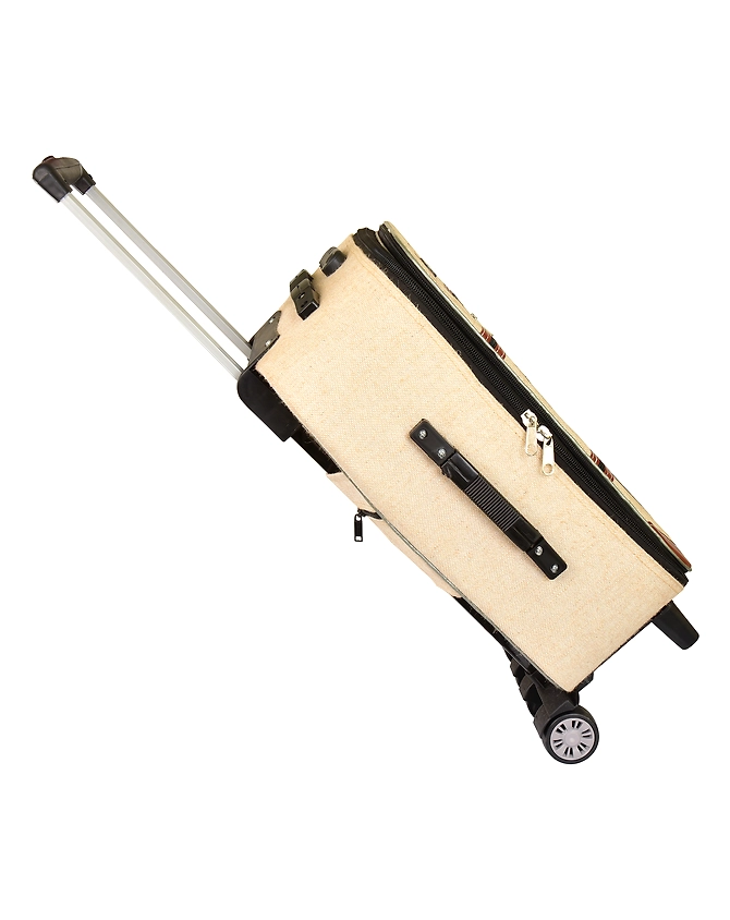 Oxford Jute Trolley Bags by Merchentus India - Combo Set of 24&quot; &amp; 20&quot; - Eco-Friendly Travel Luggage with Zipper Pockets-3