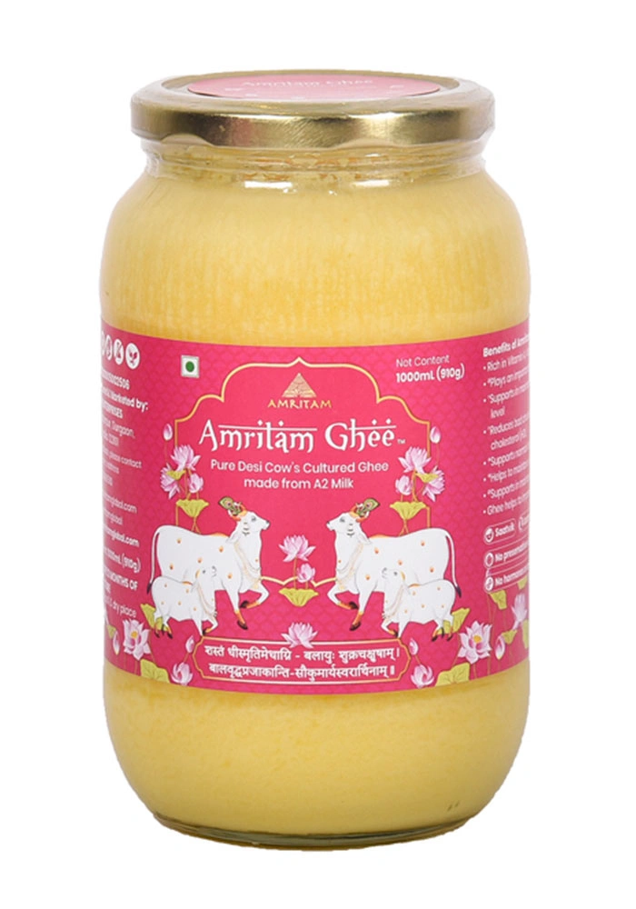 Amritam A2 Desi Cows Ghee 1 litre - OUT OF STOCK-Pink-1