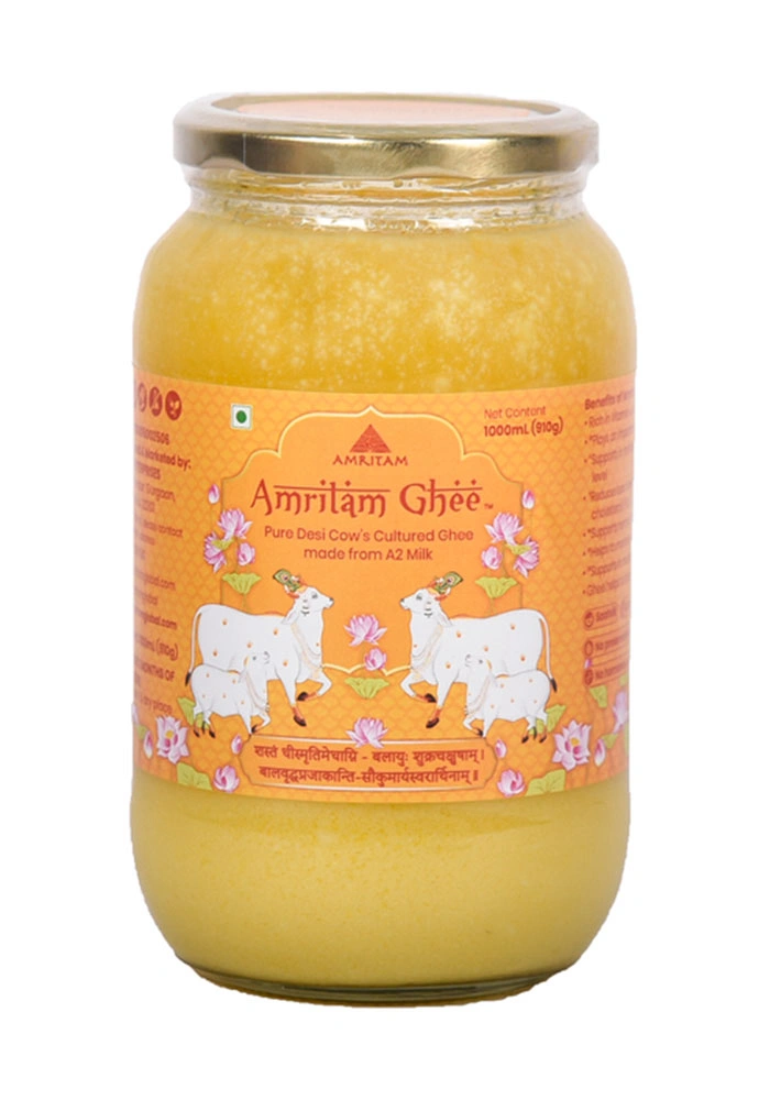 Amritam A2 Desi Cows Ghee 1 litre - OUT OF STOCK-Orange-1